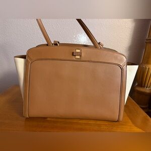 Kate Spade Tan Leather Tote with Gold Accent